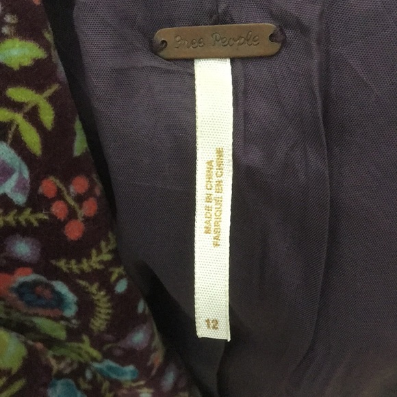 Free people purple floral velvet jacket 12 - Picture 5 of 6